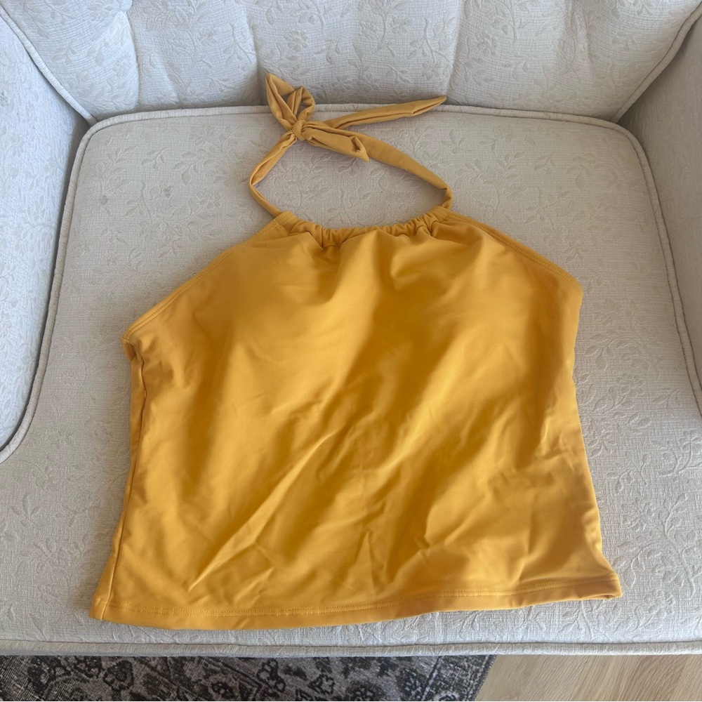Elegant Mustard Halter Neck Swim Camisole